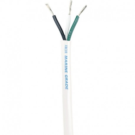 Ancor White Triplex Cable - 16/3 AWG - Round - 100'